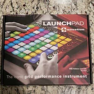 Black Launchpad Tablet with 64 Colorful Pads and Sleek Design